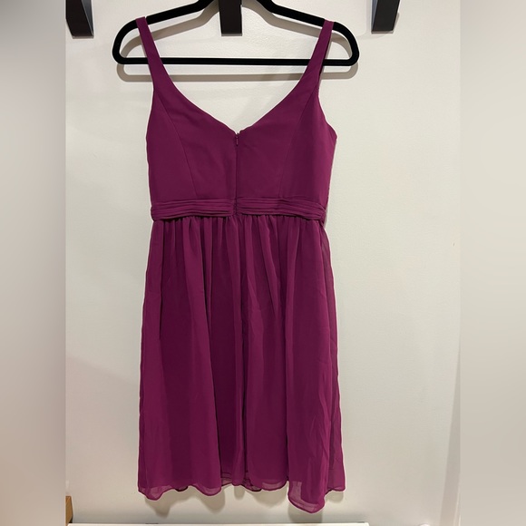 David’s Bridal Maroon short Bridesmaid Dress - size 4 - Picture 2 of 4